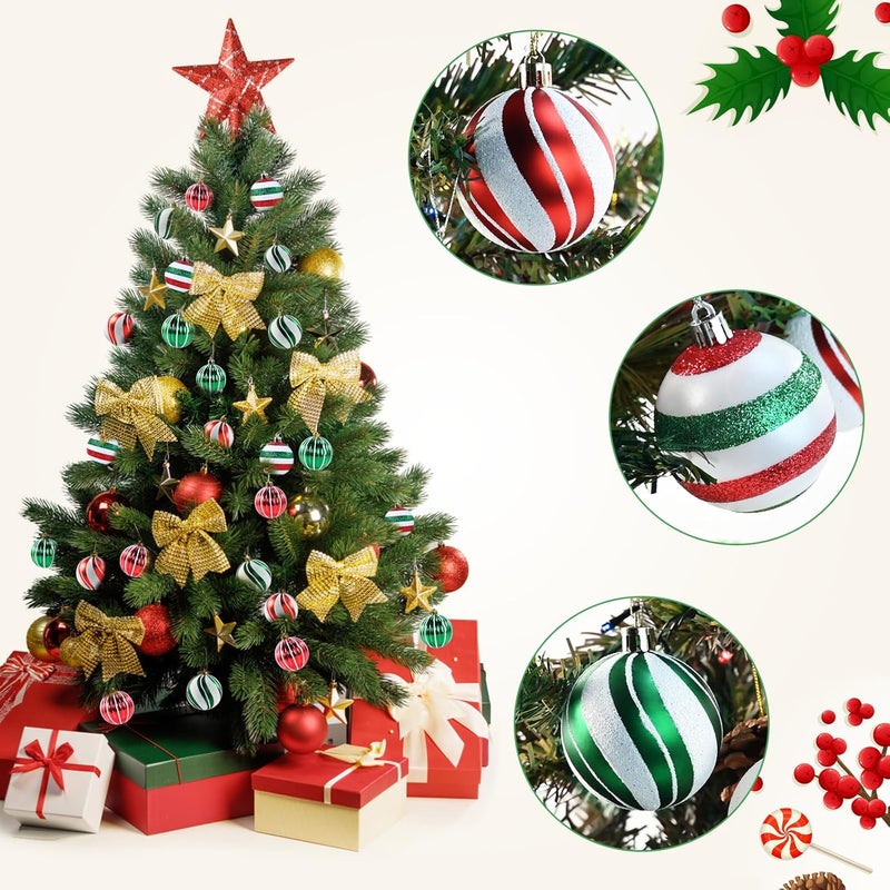 pyntop Christmas Balls Ornaments, 30Pcs Shatterproof Xmas Tree Decorations, Tree Hanging Ball Muti-Color Christmas Ball Ornament Set for Party Decoration Perfect Super Bulbs - Image 5